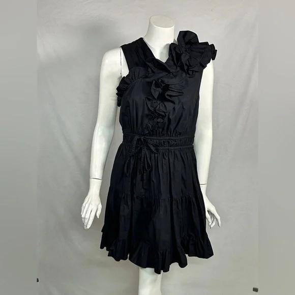 Ulla Johnson Size 10 Elegant Black Ruffle Dress - Picture 3 of 13